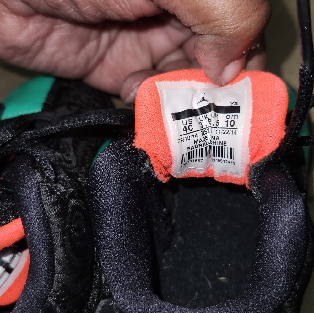 FINAL PRICE!! NIKE AIR JORDAN DUB ZERO BLACK INFARED 23 GREEN BABY SHOES - Picture 2 of 4